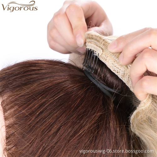 Vigorous Synthetic Body Wave Drawstring Ponytail Hair Extension Hight Puff Hair Bun Chignon Hair Piece